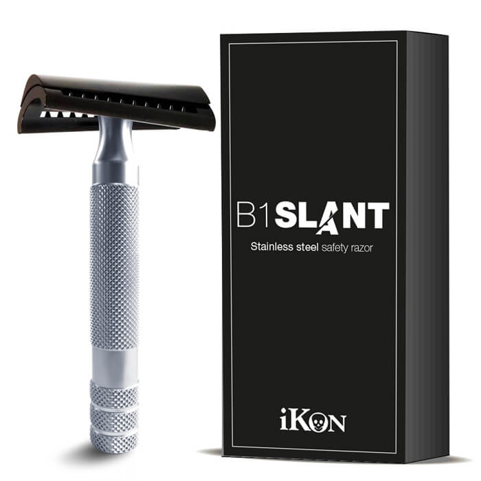 iKon safety razor safety razor b1 slant stainless steel 90mm with aluminum handle